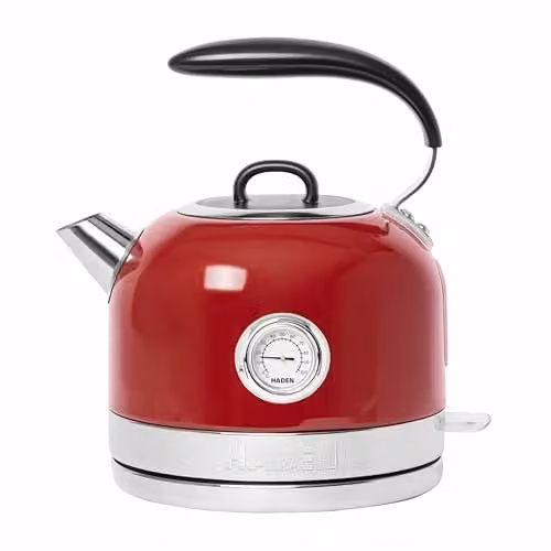 Haden Jersey Stainless Steel Electric Kettle in Red, 1.5L, with PID Control and Auto Shut-off