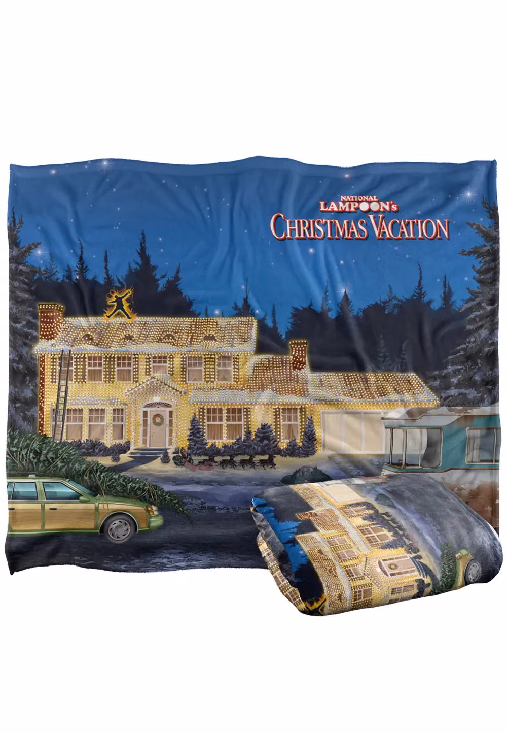 Warner Brothers Christmas Vacation Silky Touch Super Soft Fluffy Throw Blanket in White and Multicolour, W: 152 cm, D: 127 cm – 2