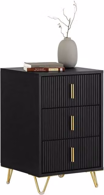 SoBuy Modern Black Bedside Table and Nightstand