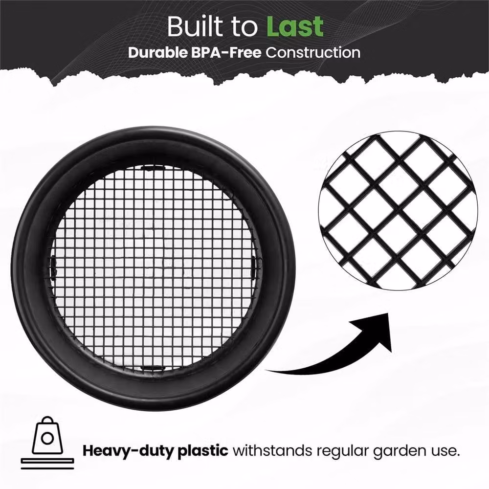 Nordara Large Round Plastic Garden Soil Sieve in Black – 5