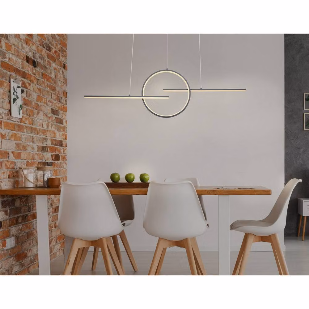 Globo Lighting Barral LED Pendant Light in Grey, Dimmable with Remote Control – 2