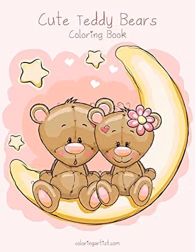 Cute Teddy Bears Colouring Book Volume 1 by Createspace for Children, Multicolour