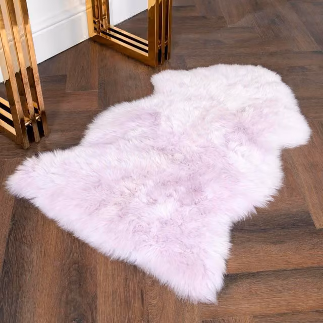 Native Natural Genuine Organic Sheepskin Rug XXL in Purple