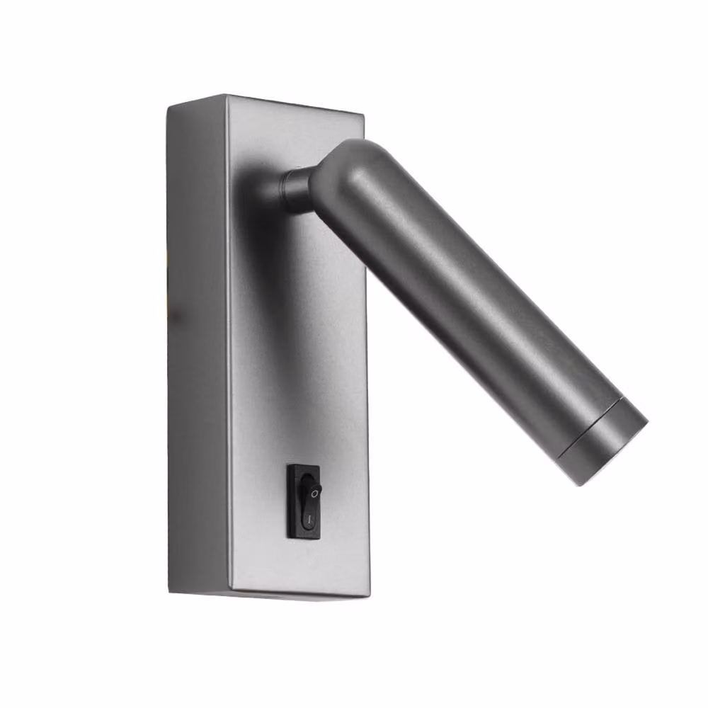 Netlighting Nova LED Reading Wall Light in Grey with 3000K Warm White Light – 2