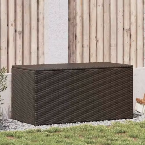 vidaXL Brown Poly Rattan Garden Storage Box W/D/H: 100 x 50 x 50 cm – 2