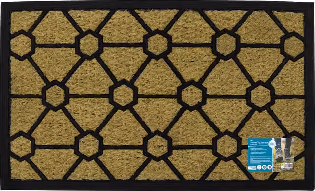 JVL Brown Woven Coir Tuffscrape Doormat