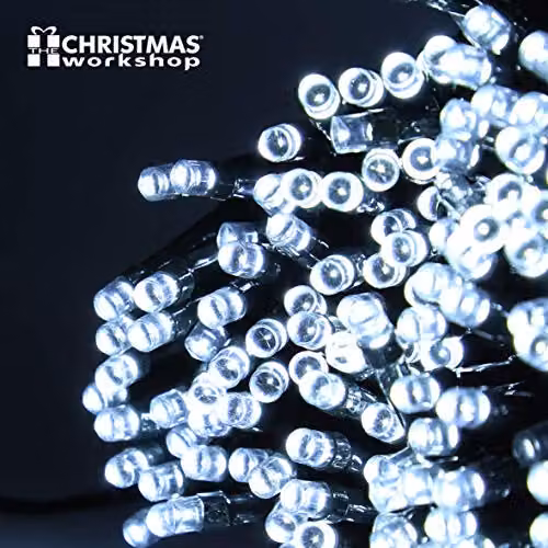 The Christmas Workshop 200 Bright White LED Chaser Fairy Lights, 13.9 Metres, with 8 Light Modes for Indoor or Outdoor Use – 3