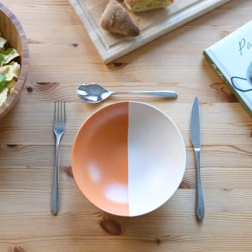 Nicola Spring Orange Stoneware Pasta Bowls, Pack of 4, Diameter: 20.5 cm – 2