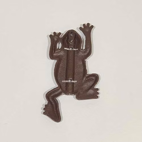 Homescapes Brown Cast Iron Frog Shaped Wall Mounted Garden Thermometer