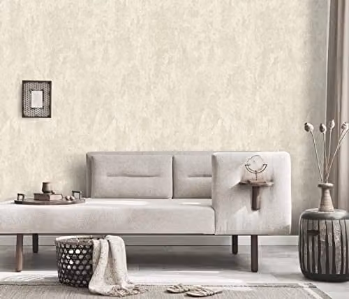 Erismann Casual Chic 1027302/10273-03 Non-Woven Abstract Vinyl Wallpaper in White and Beige