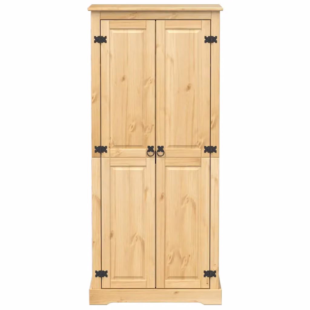 Berkfield Home Corona Wardrobe in Brown Solid Pine, W/D/H: 76 x 50 x 170 cm – 3