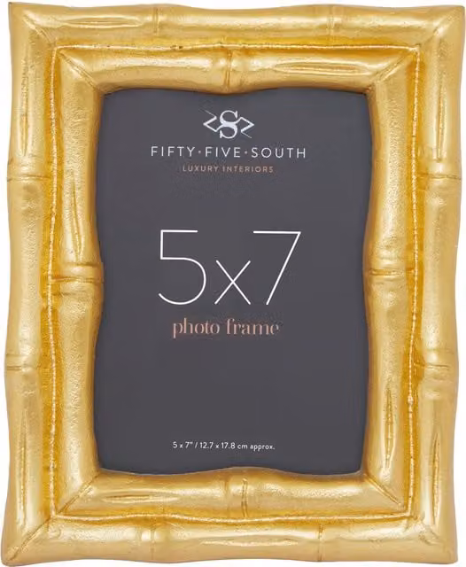 Orsina Hiba Gold Finish Bamboo Effect Rectangular Single Photo Frame, Gold – 1
