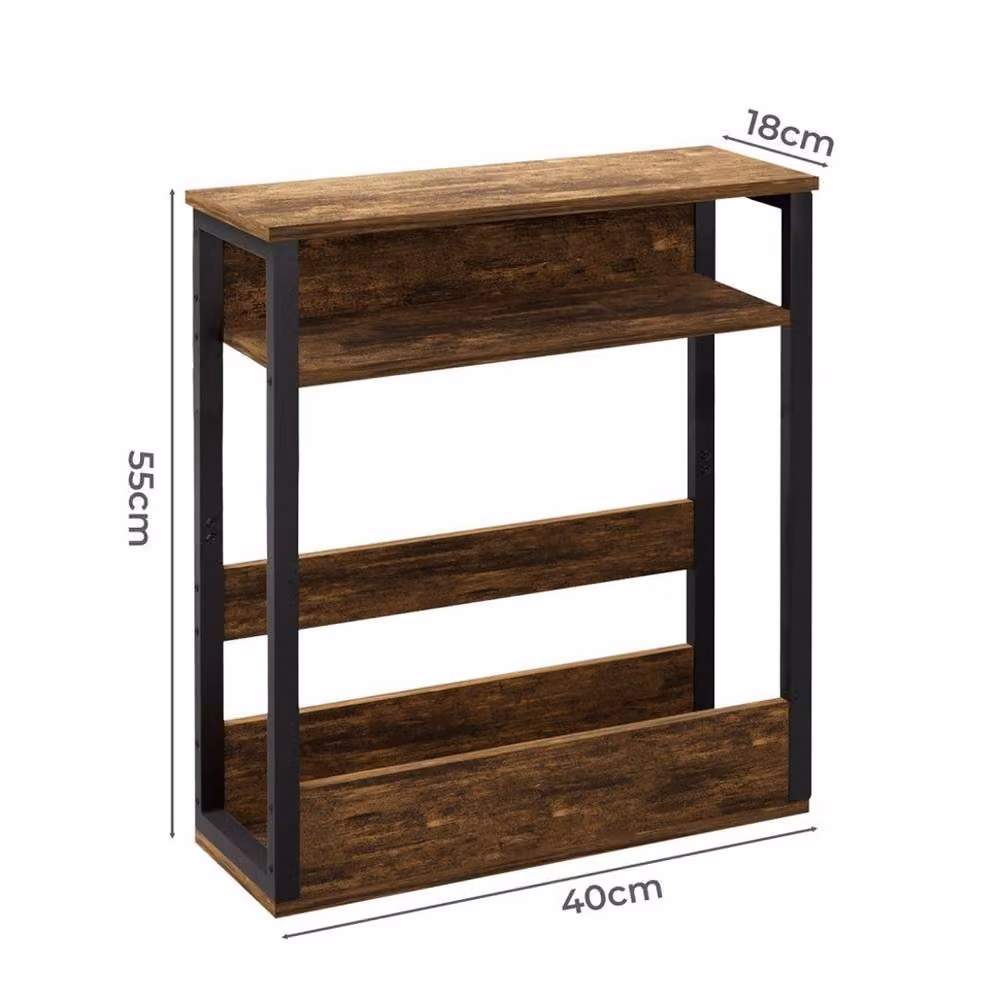 EONLION Brown Industrial Wood Coffee Table, Bedside Cabinet or Sofa Side End Table – 2