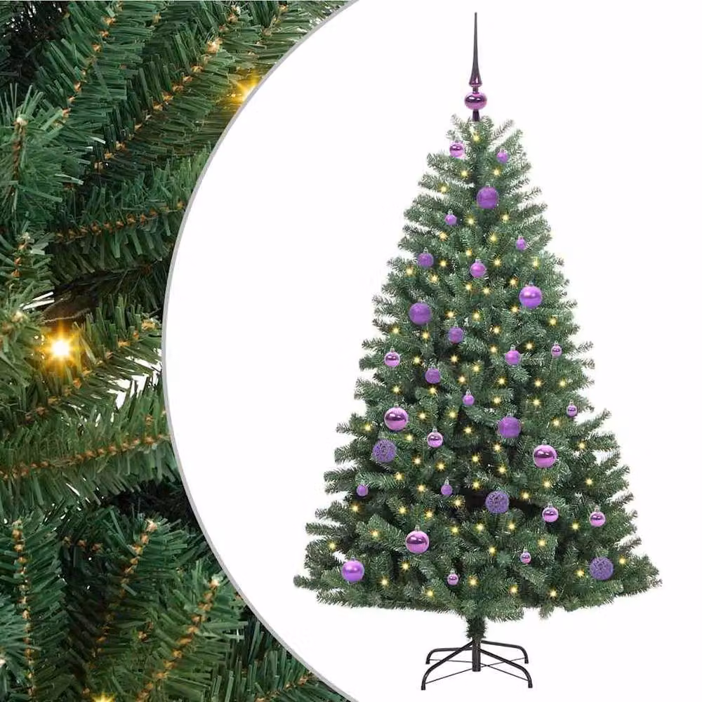 Berkfield Home Green Artificial Hinged Christmas Tree, Height: 150 cm – 2