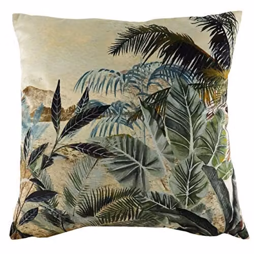Riva Home Multicolour Nature Print Square Polyester Cushion, W/D/H: 43 x 43 x 43 cm