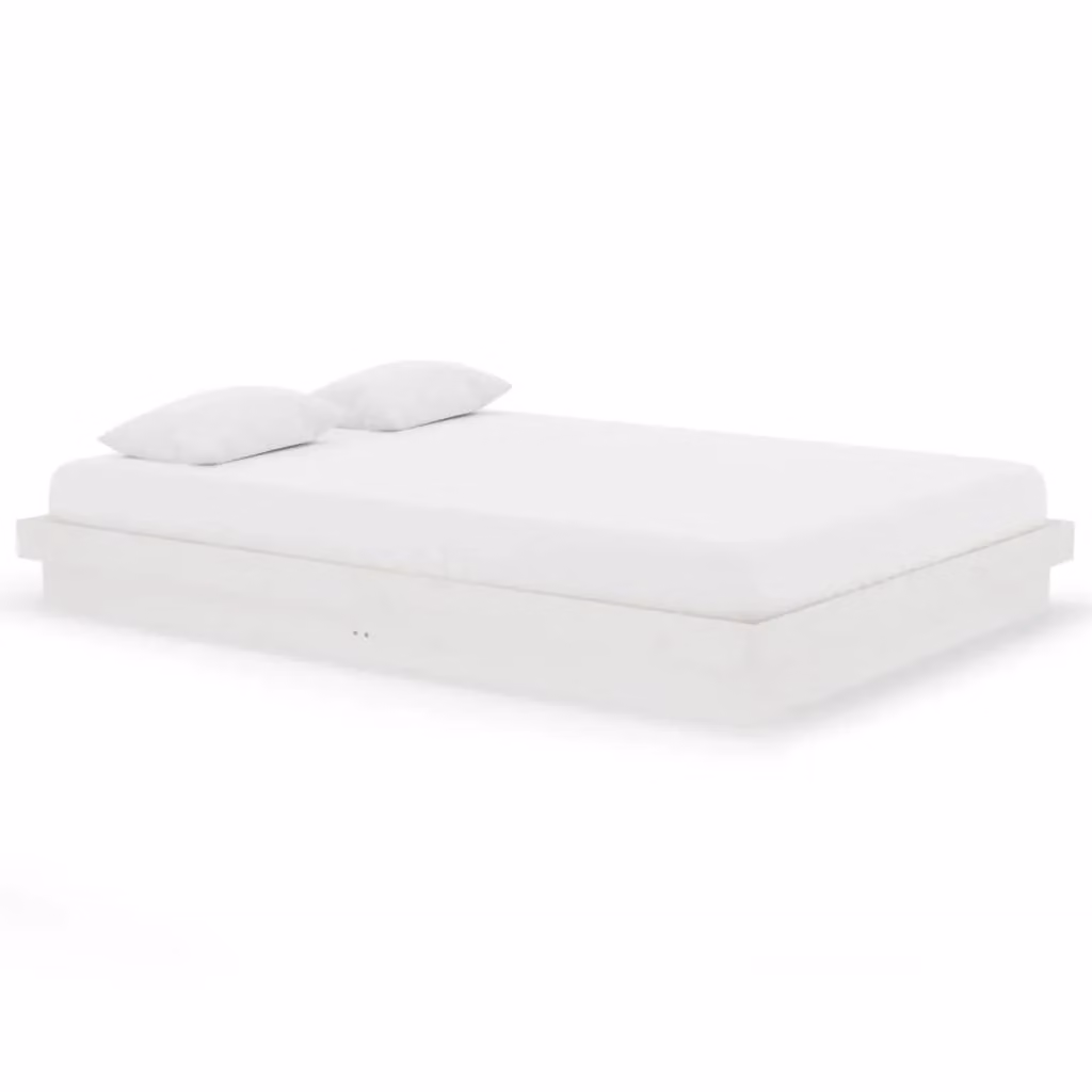 Berkfield Home White Solid Pine Wood Bed Frame W/D/H: 140 x 200 cm – 2