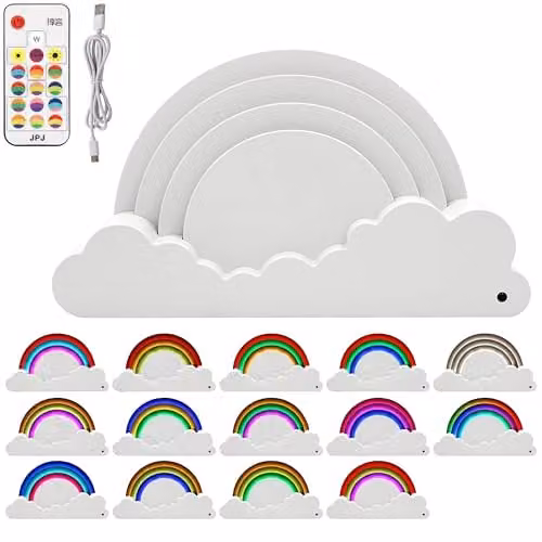 Lesser & Pavey Rainbow LED Motion Sensor Table Lamp, Multicolour
