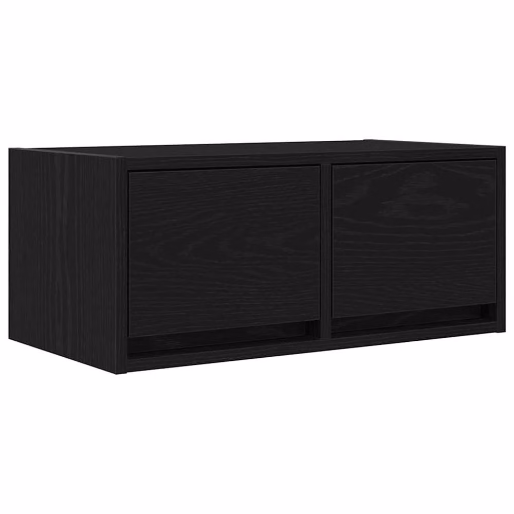 Berkfield Home Modern Black Oak TV Cabinet in Engineered Wood W/D/H: 60 x 31 x 25.5 cm – 2