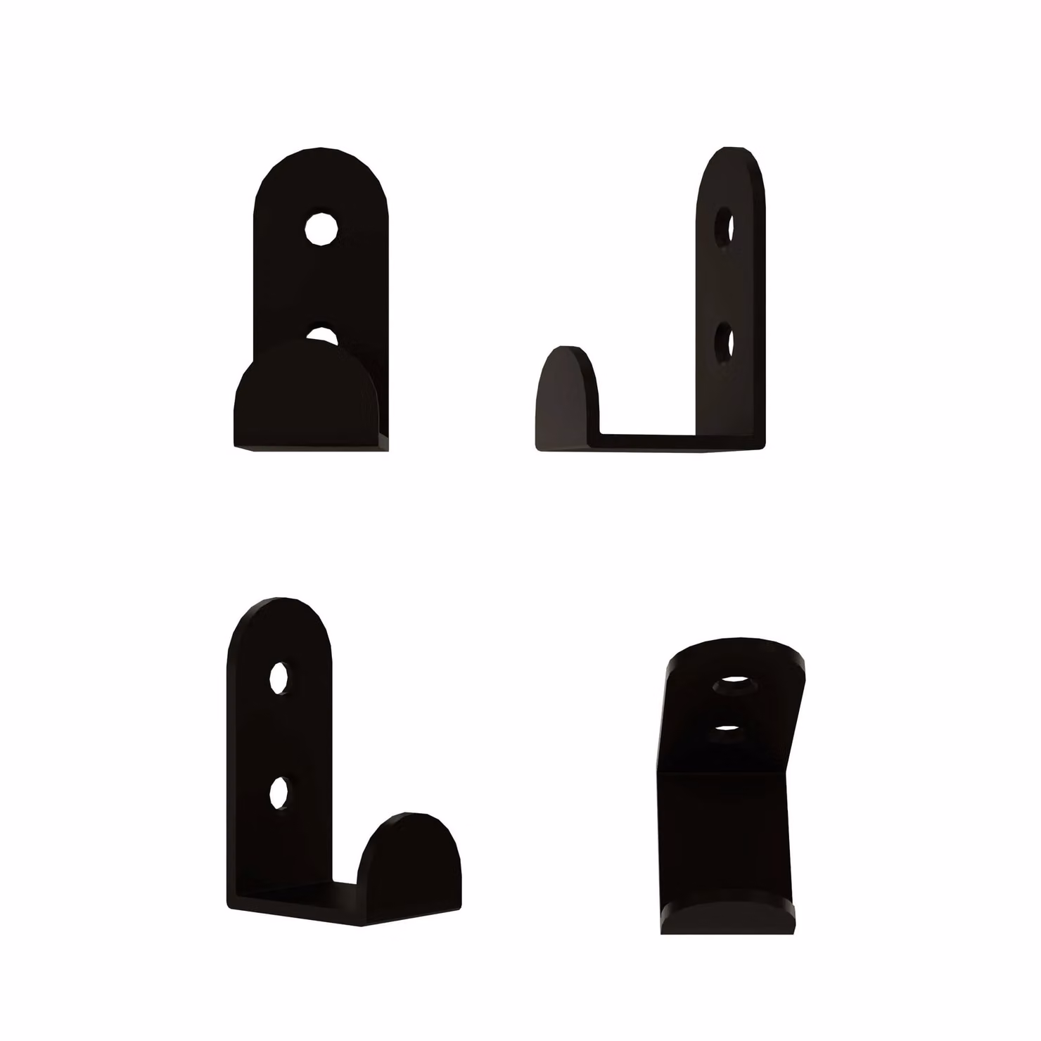 Decortie Leny Triple Hook Wall Mounted Set of 3 in Black Metal – 2
