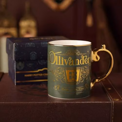 Widdop and Co Harry Potter Ollivanders Ceramic Mug in Green and Gold – 4