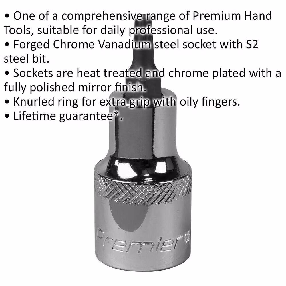 Loops T25 TRX Star Socket Bit with 1/2 inch Square Drive and S2 Steel Head in Silver – 2