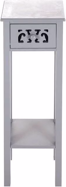 Kelvenix French Style Small Side Table and Nightstand in Grey – 1
