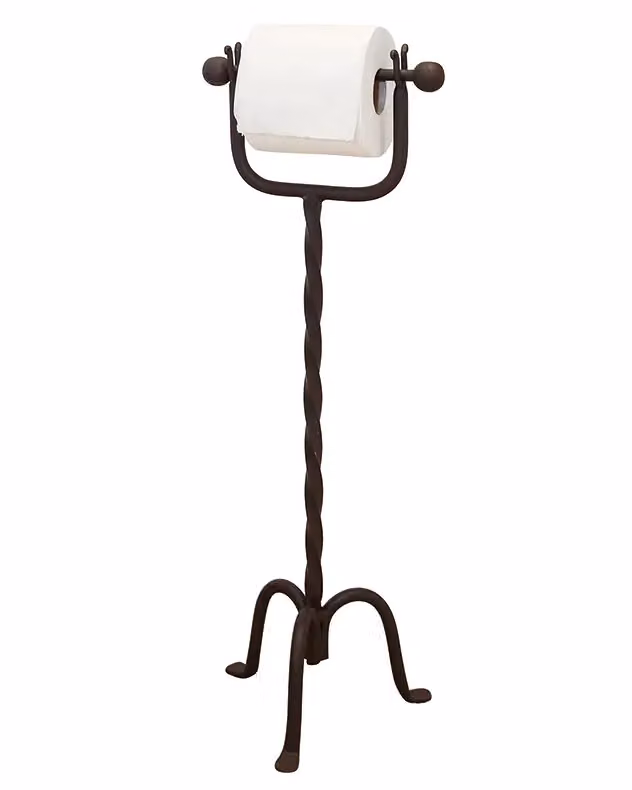 Dibor Vintage Style Antique Iron Freestanding Toilet Paper Holder in Brown – 2