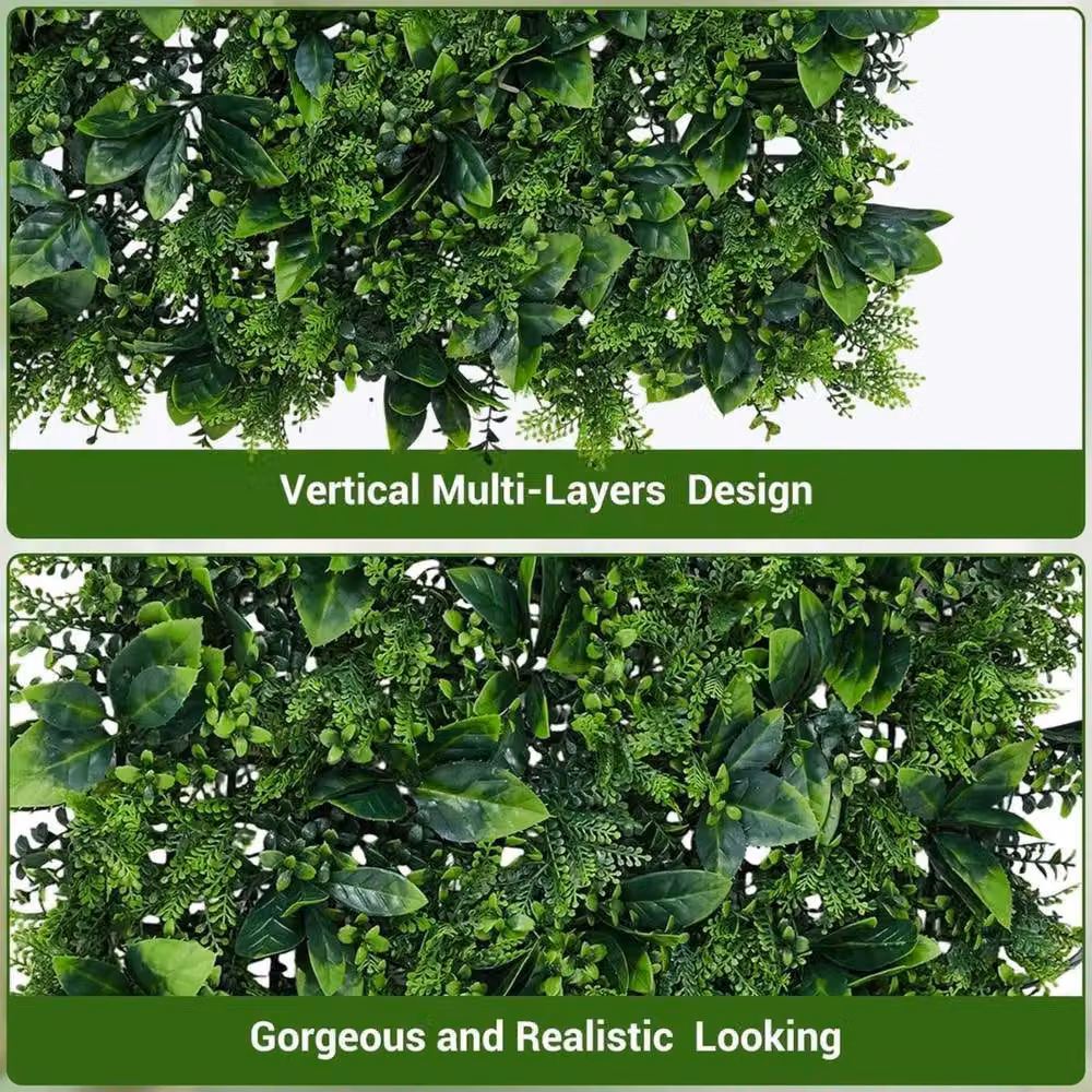 VOGREX 8-Pack Lifelike Artificial Greenery Wall Panels, Green, W/D/H: 50 x 50 x 50 cm – 5