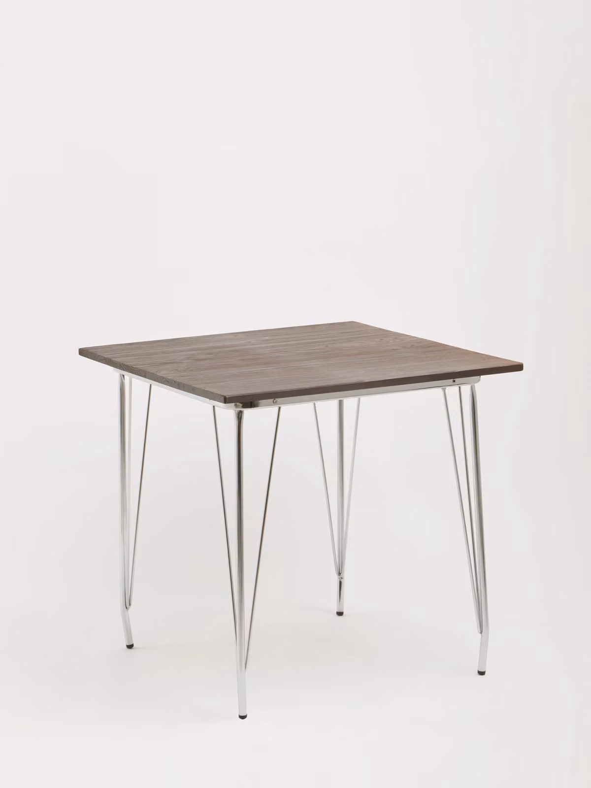 Orsina Industrial Metal and Elm Wood Outdoor Dining Table in Grey and Brown, W/D/H: 80 x 80 x 76 cm – 3