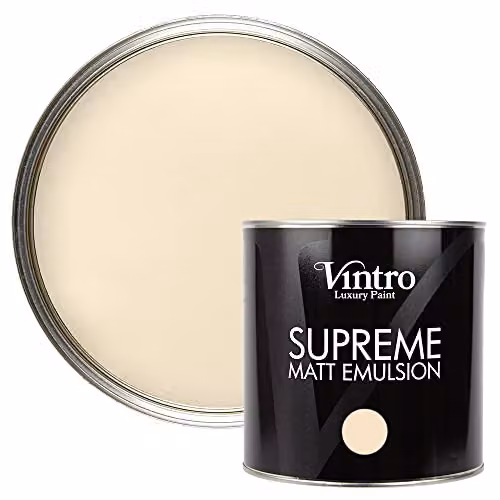 Vintro Luxury Matt Emulsion Multi Surface Paint, Trafalgar Square Cream, 2.5 l