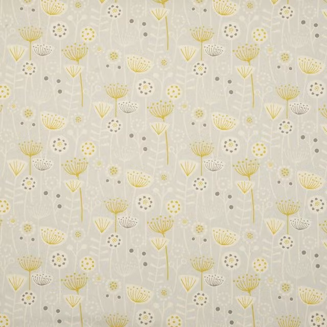Terrys Grey Floral Cotton Fabric Panel