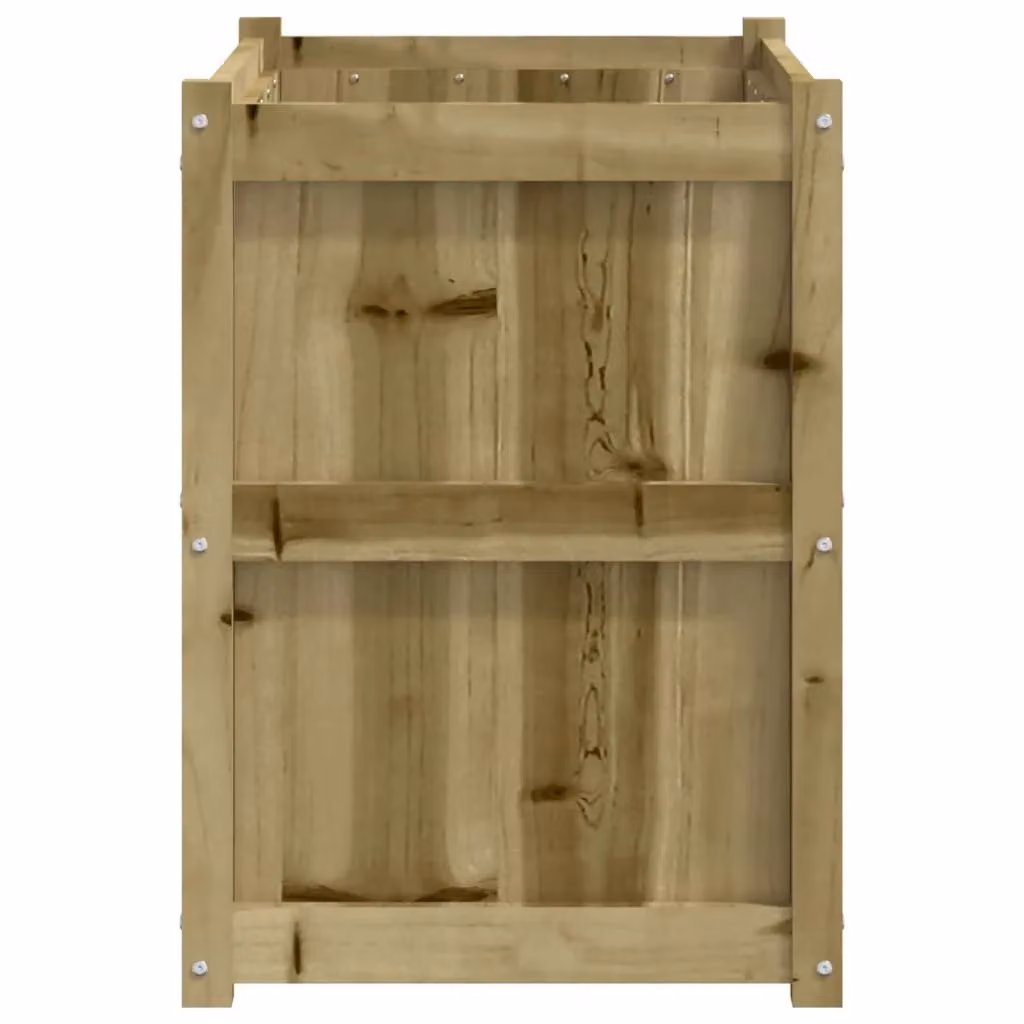 Berkfield Home Brown Impregnated Wood Pine Garden Planter Tub, W/D/H: 90 x 50 x 70 cm – 3