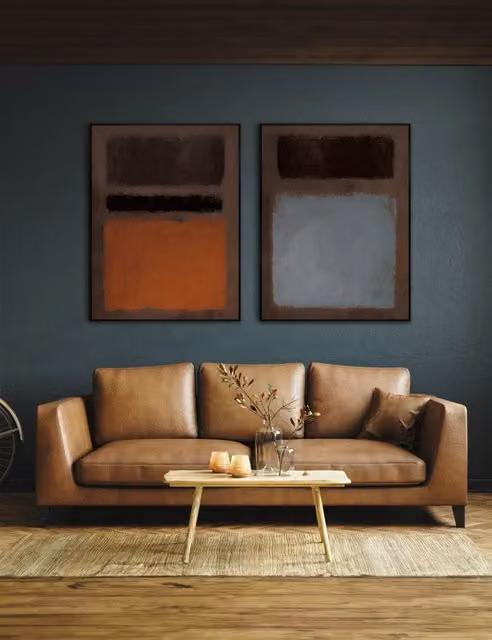 Gallery Direct Set of 2 Modern Abstract Multicolour Rectangular Framed Wall Art in Black