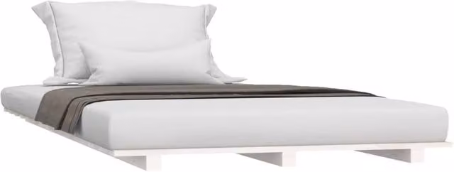 Berkfield Home Beautiful Bed Frame in White Solid Pine, W/D/H: 100 x 200 cm