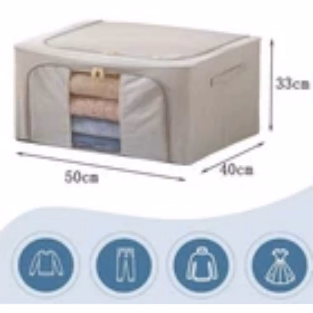 Kelvenix 3-Piece Zipped Fabric Clothes Storage Bags in Grey for Underbed or Wardrobe Organisation – 2