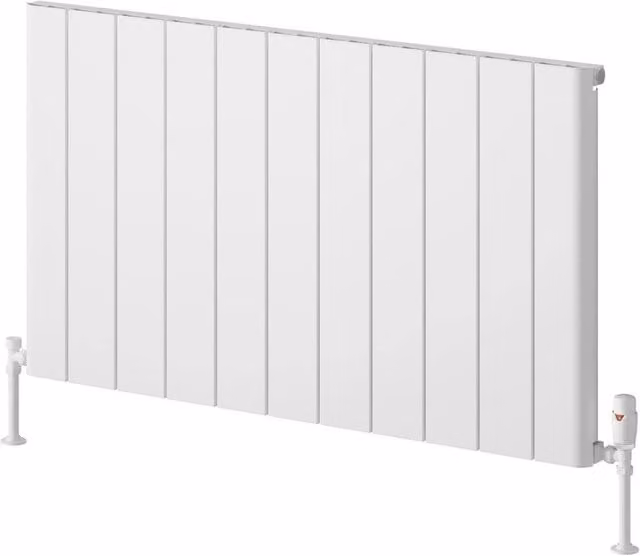 Bathroom Kingdom Resia White Designer Flat Panel Horizontal Aluminium Radiator W: 104 cm, H: 60 cm