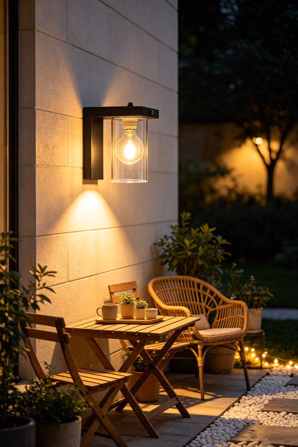 Living and Home Dusk to Dawn Outdoor Wall Lamp in Black with Transparent Glass – 2