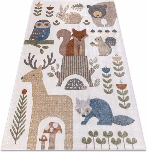 RugsX Bono Kids Motif Rug in Yellow and Multicolour, W: 200 cm, L: 290 cm