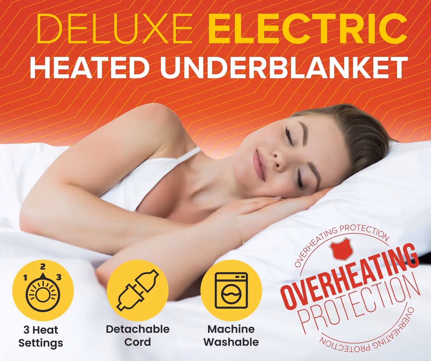 Home Republic Heated Electric Under Blanket in White, Single, 90 x 200 cm – 2