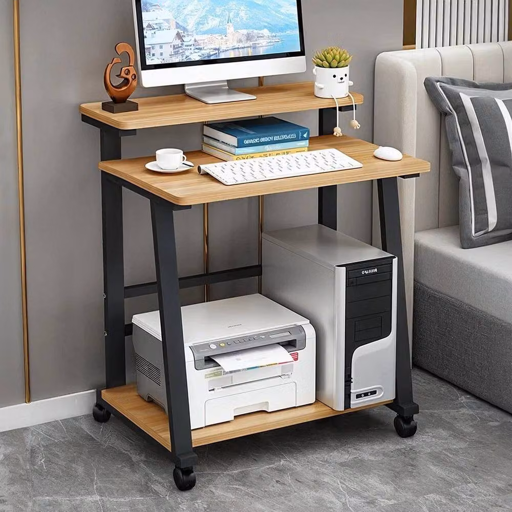 FORGEVIO Compact 3 Tier Modern Computer Desk in Black – 4