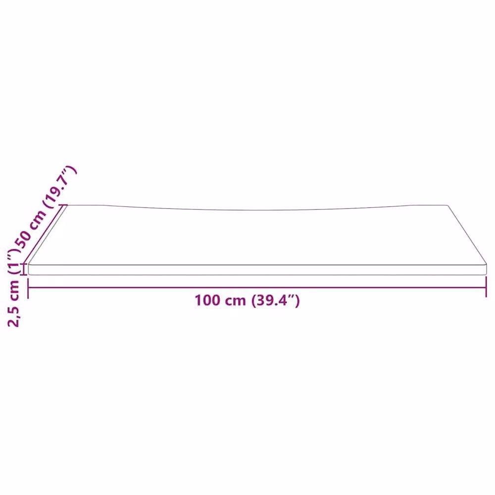 Berkfield Home Beautiful White Solid Wood Pine Desk Top, W: 100 cm, D: 50 cm, H: 2.5 cm – 2