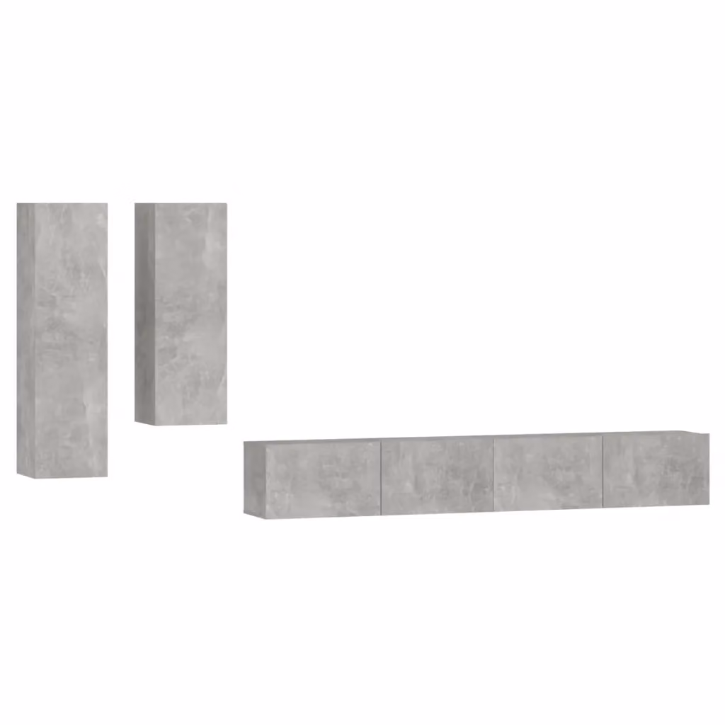 Berkfield Home 4 Piece TV Cabinet Set in Concrete Grey Engineered Wood – 2