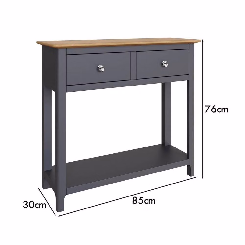 KORVIXA 2 Drawer Console Table in Grey – 2