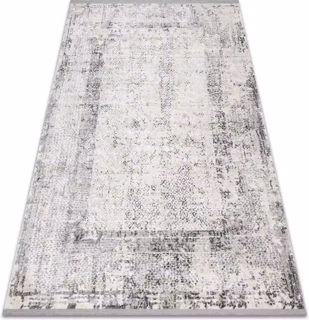 RugsX Tuls Modern Rectangular Rug in Beige and Grey with Fringes, W: 80 cm x L: 150 cm
