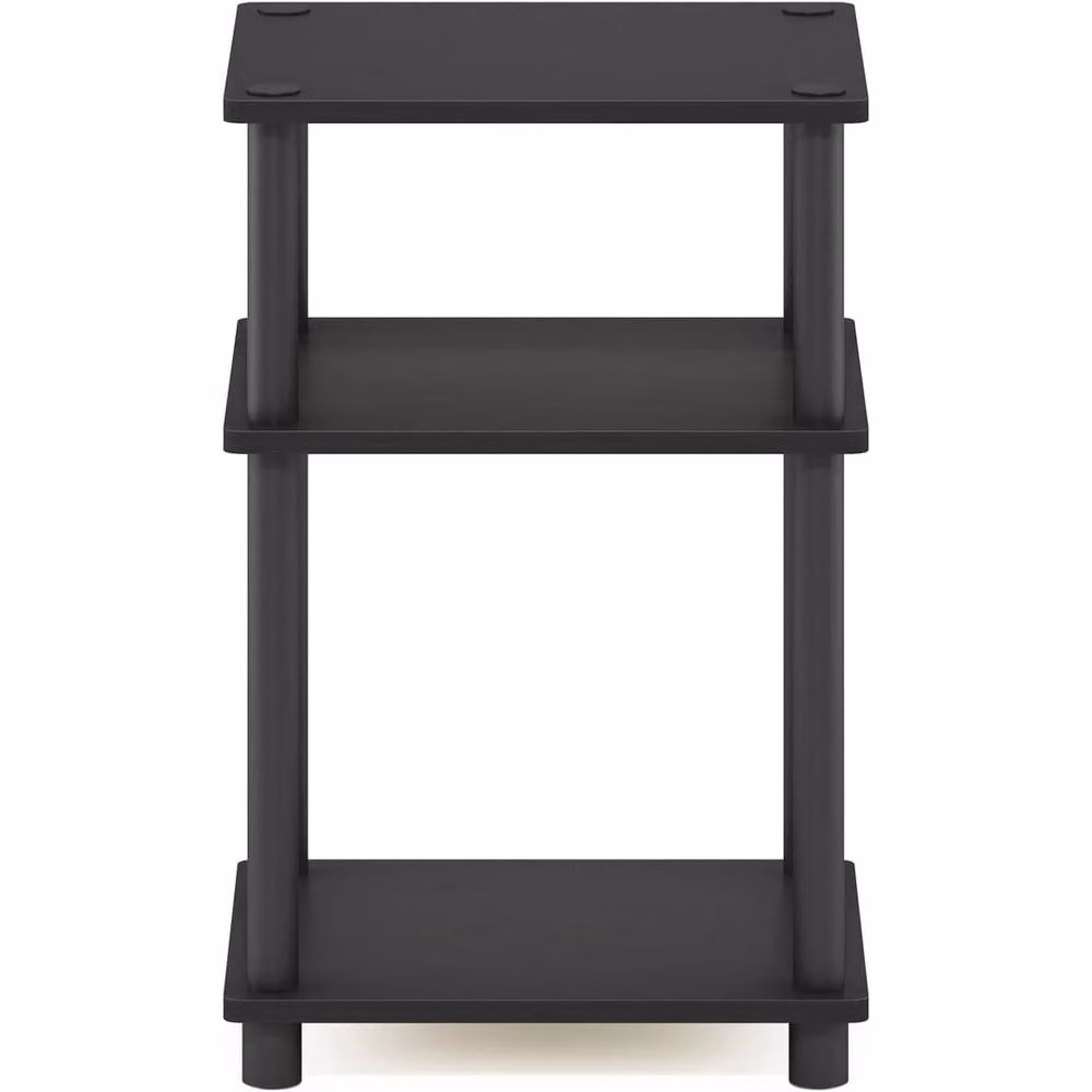 FORGEVIO Modern Matt Black Open Shelf End Table with Rounded Corners – 5
