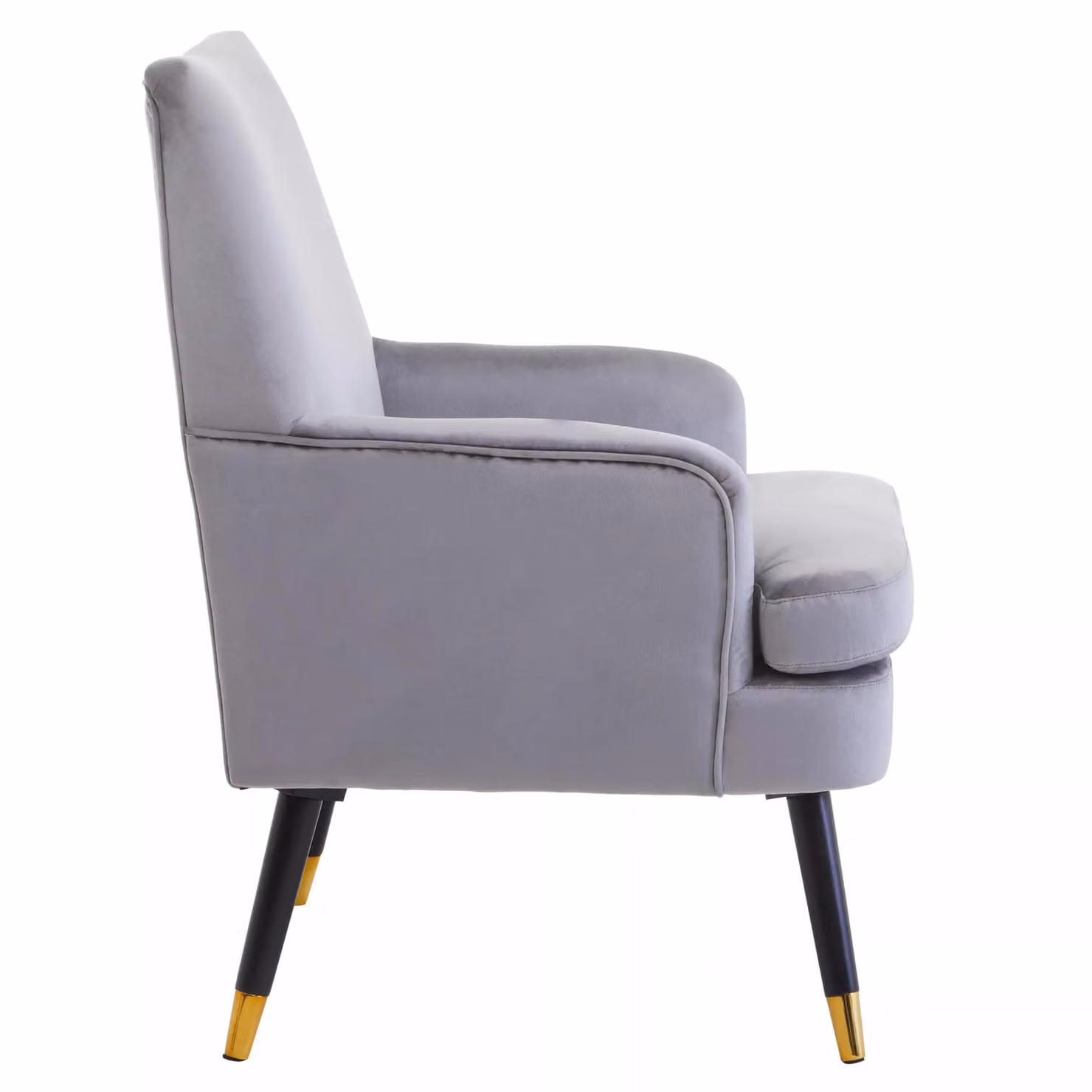Orsina Loretta Grey Velvet Armchair with Armrests – 2
