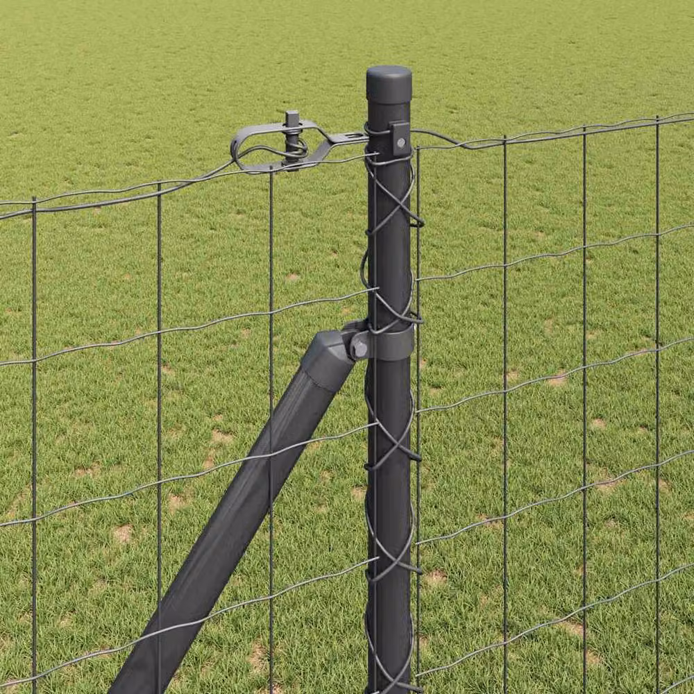 Berkfield Home Versatile Euro Fence with 7 Spike Posts, Grey Galvanised Steel, W: 10 m, H: 1.5 m – 3