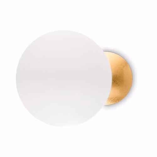 Netlighting Eclissi LED Decorative Wall Light in White and Gold/Brass with Warm White 3000K Light