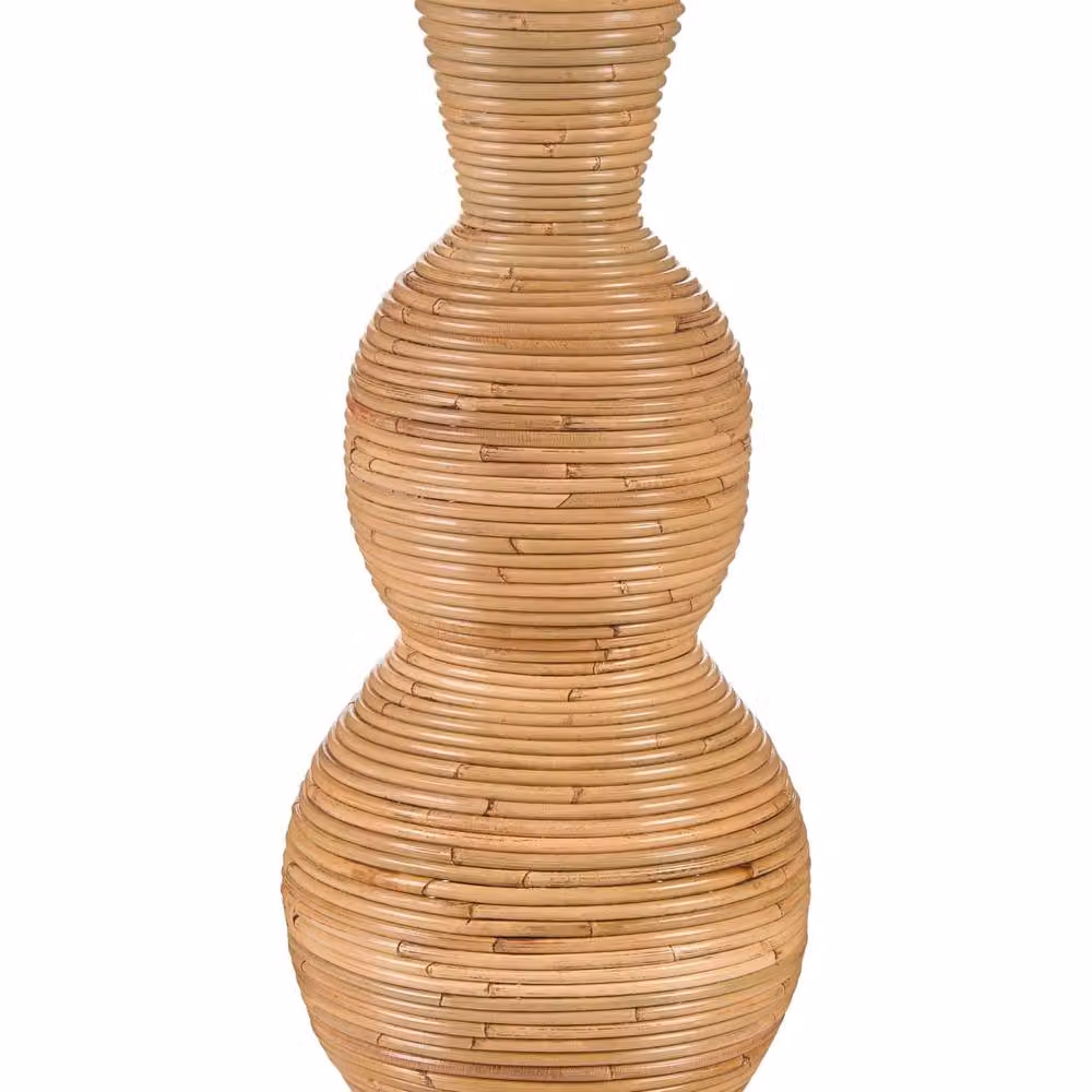 Wyld and Coco Natural Handwoven Rattan Vase in Brown and Beige, Height: 70 cm, Width: 23 cm, Depth: 23 cm – 2