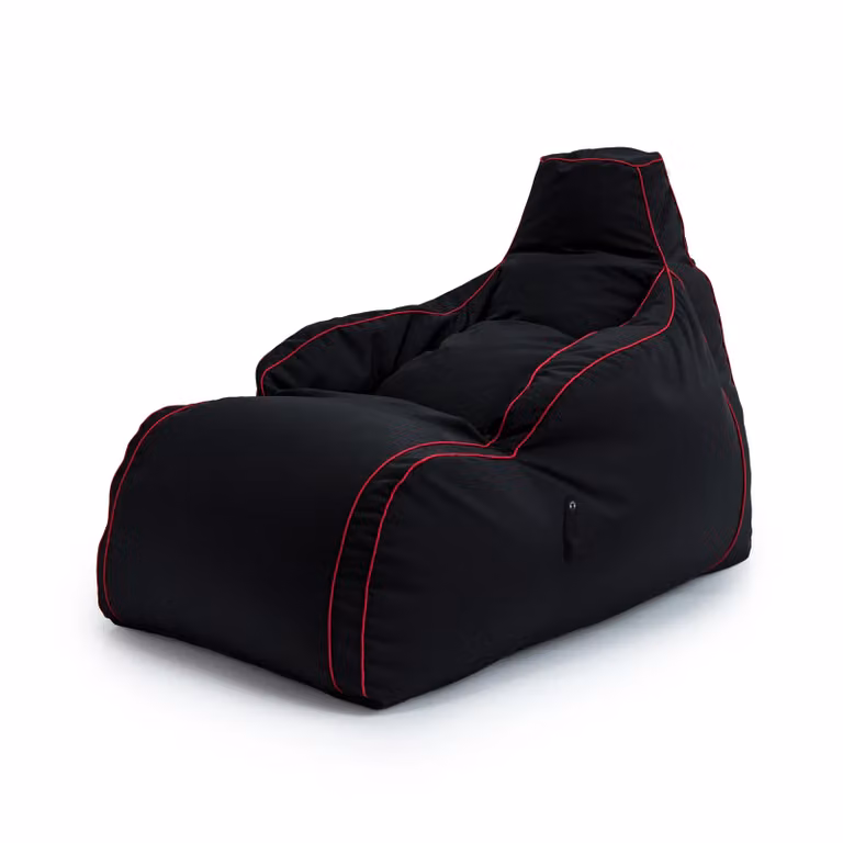 GameOver Store Large Fire Rune Gaming Bean Bag Chair in Black